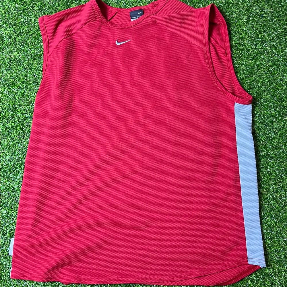 Nike Center Swish Red and Gray Tank Top